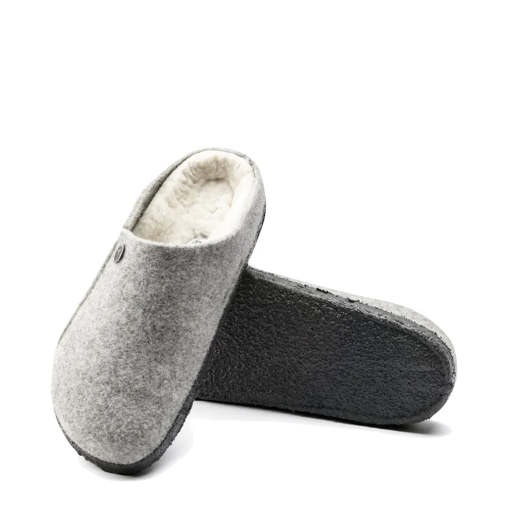 Birkenstock Women's Zermatt Shearling Slip On Clog Slipper in Light Grey