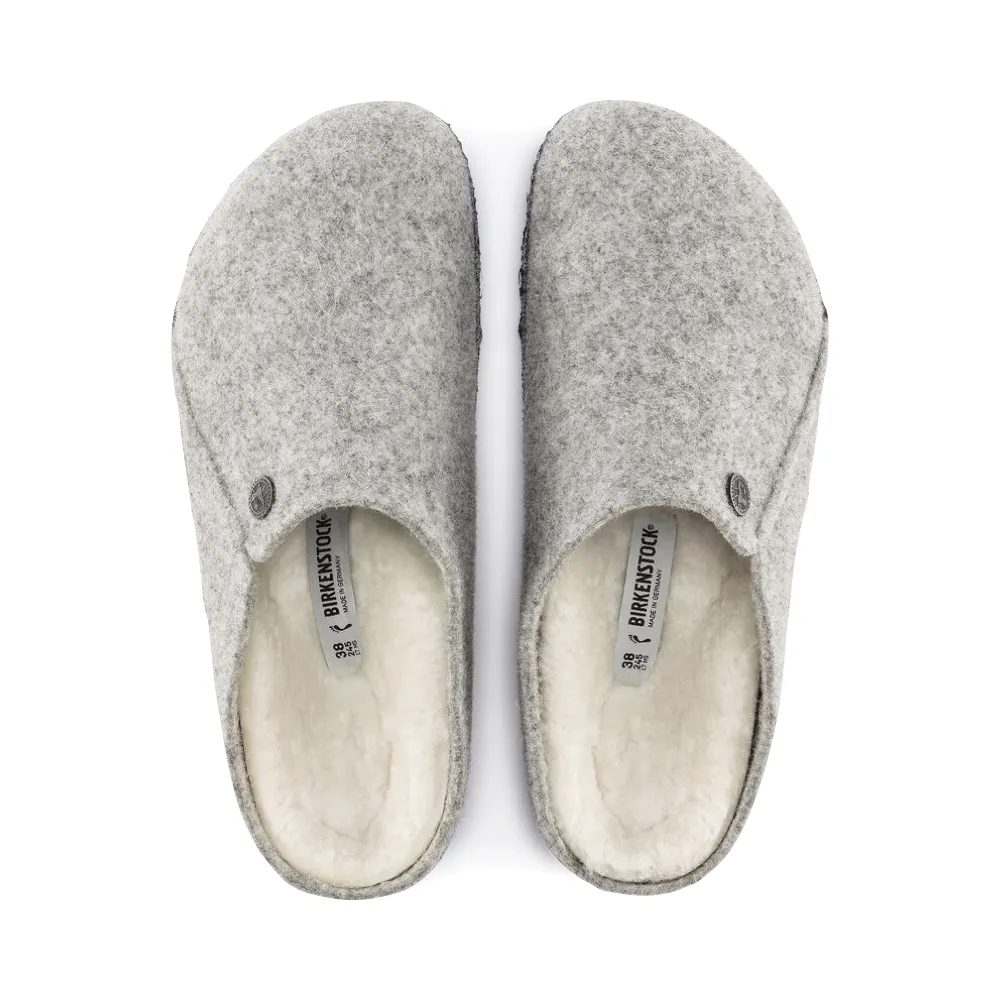 Birkenstock Women's Zermatt Shearling Slip On Clog Slipper in Light Grey