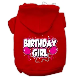 Birthday Girl Screen Print Pet Hoodies Red Size Lg (14)