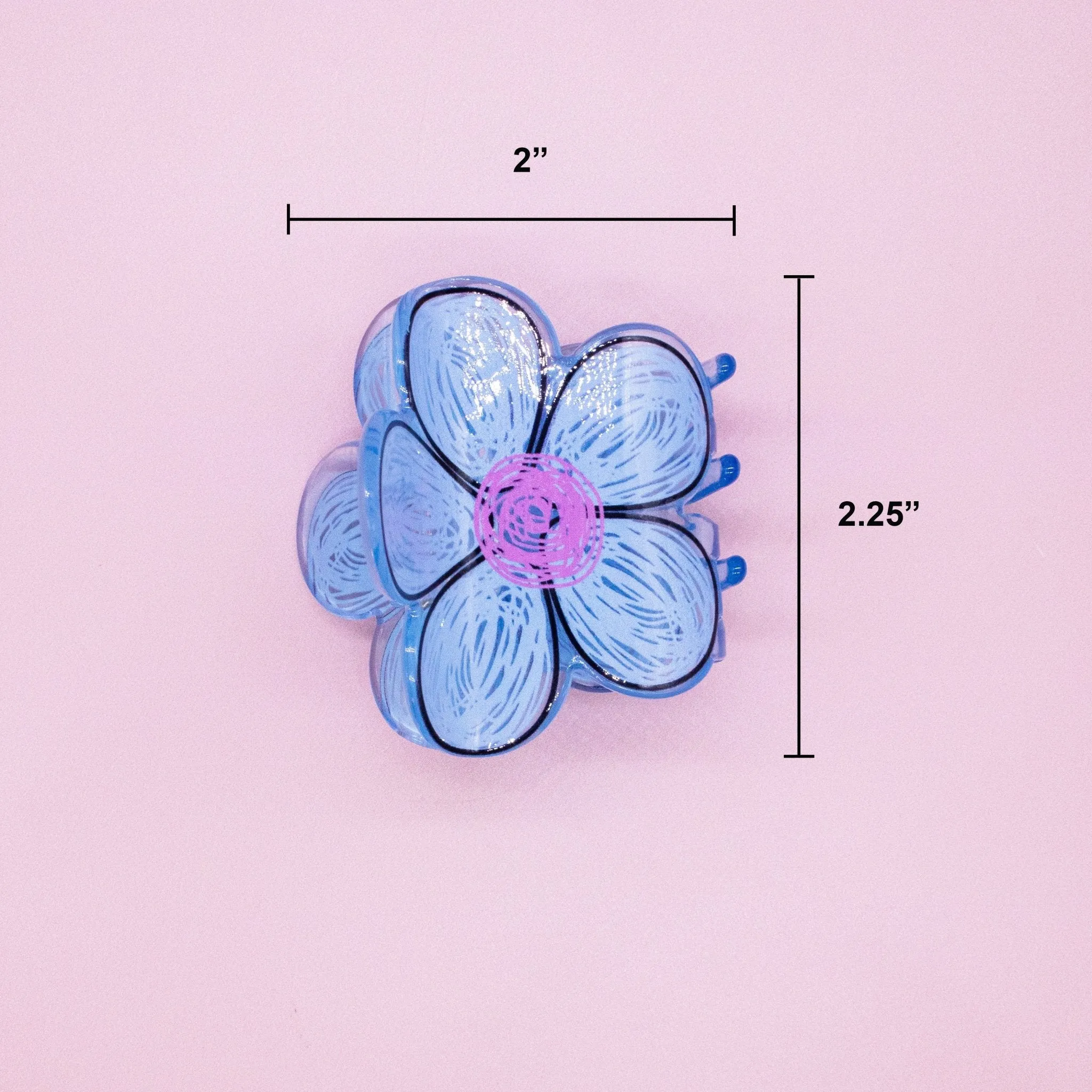 Bksmartz Designs x Frog Sac Blue Flower Hair Claw Clip