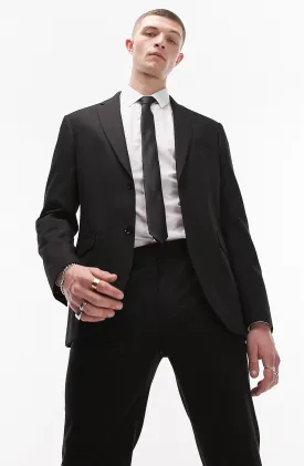 Black 2 Piece Notch Lapel Fashionable Slim Fit Mens Suit (Blazer Pants)