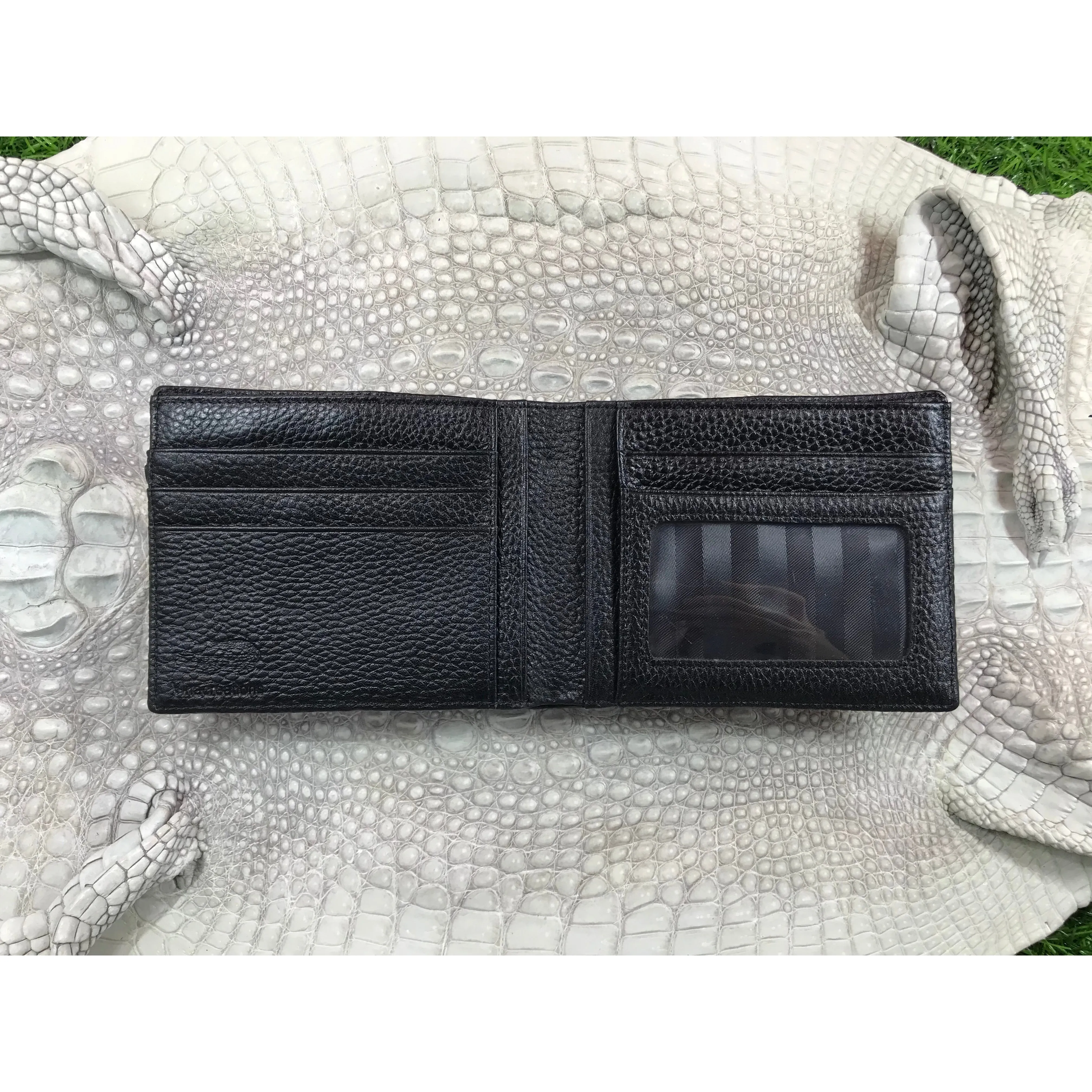 Black Alligator Skin Bifold Wallet For Men | Handmade Crocodile Leather Wallet RFID Blocking | VL5718