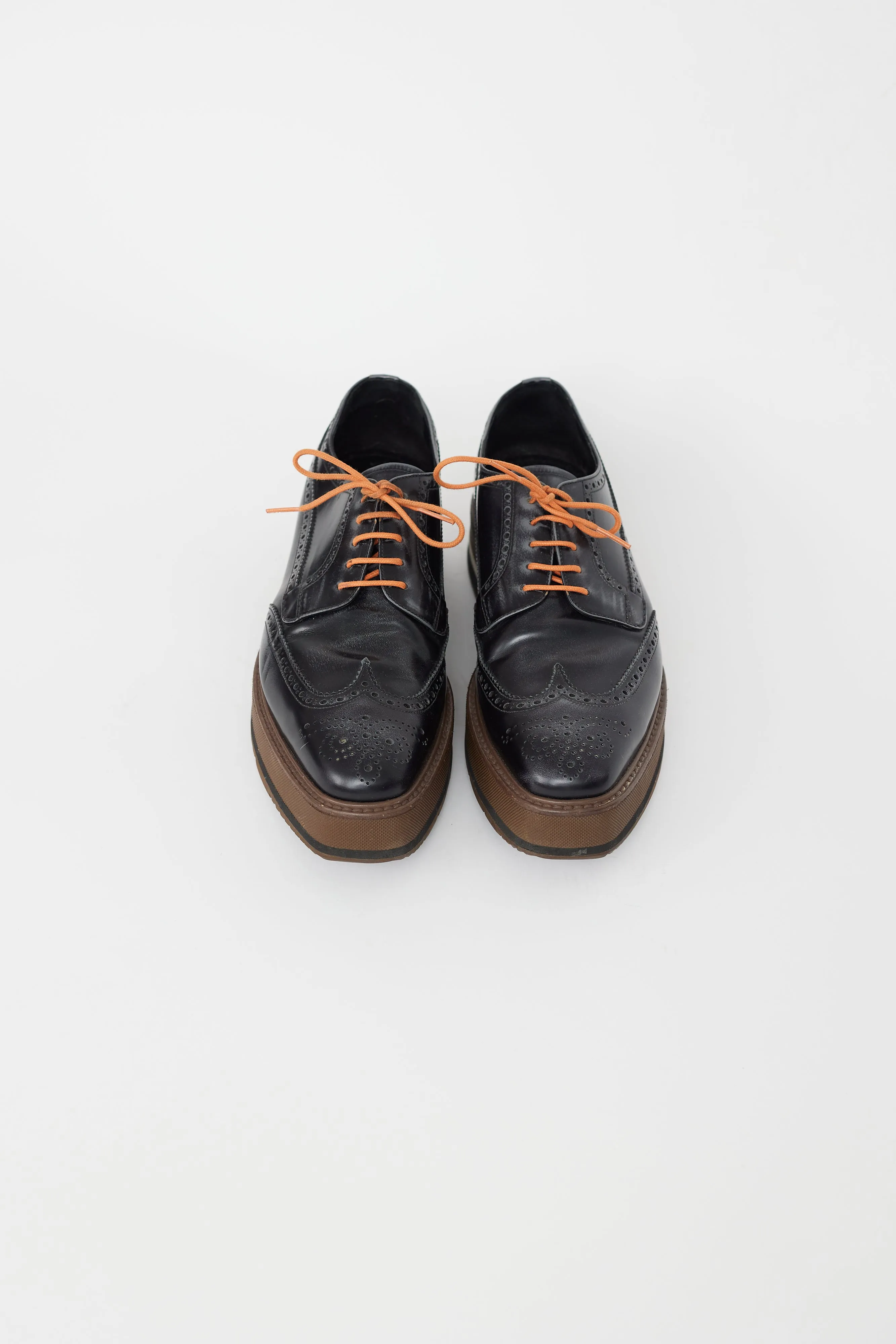 Black & Brown Leather Platform Brogue