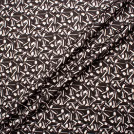 Black & Grey Pill Printed Silk Twill Fabric