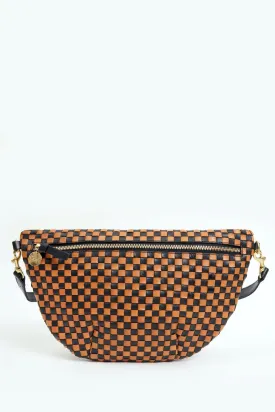 Black & Natural Woven Checker Grande Fanny