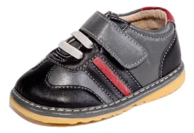 Black and Red Stripe Squeaky Shoes