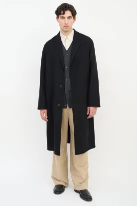 Black Cashmere Two Pocket Coat