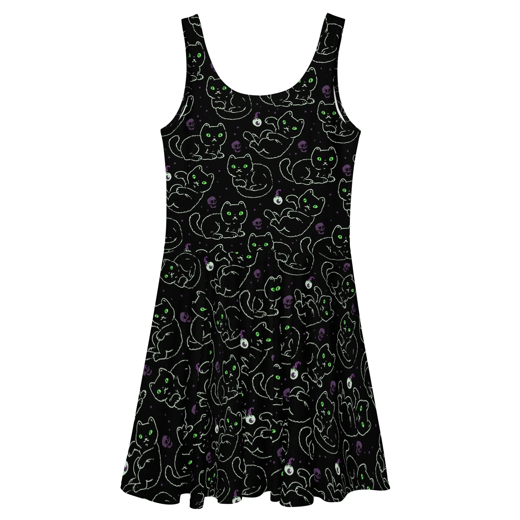 Black Cats Skater Dress