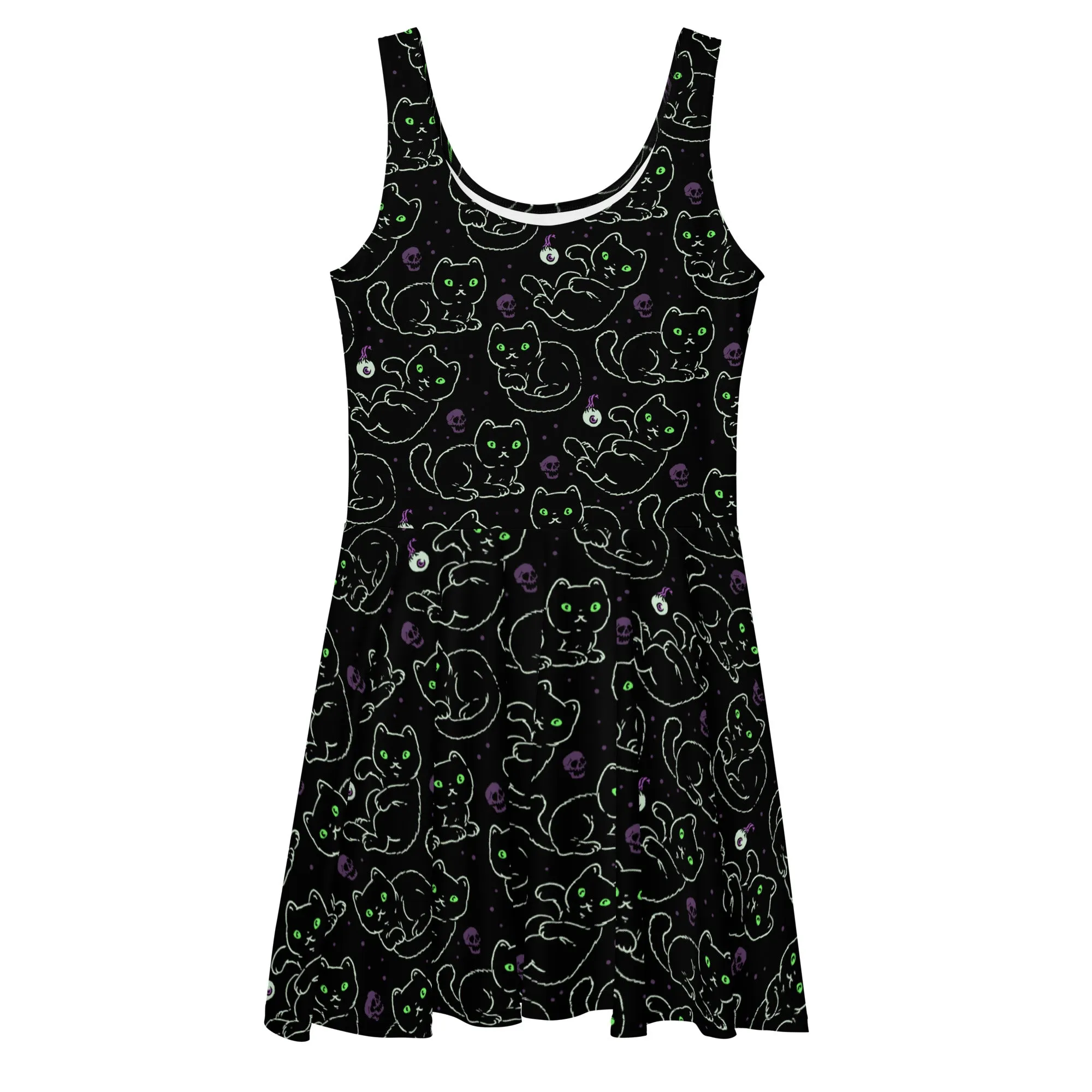 Black Cats Skater Dress