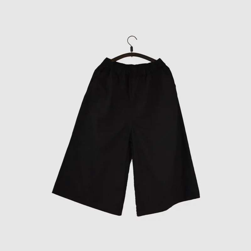 Black Culottes Wide-legged Pants Causel Women Clothes