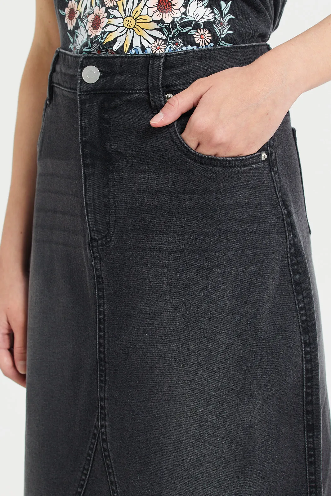 Black Denim Skirts