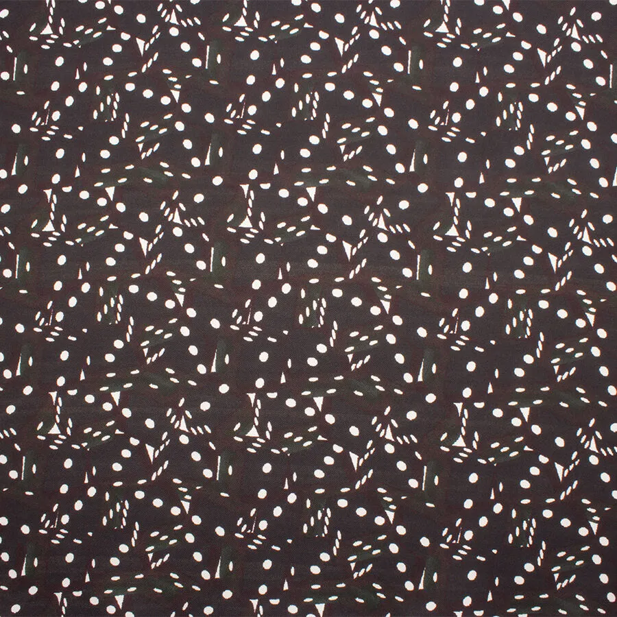 Black 'Dice' Printed Silk Twill