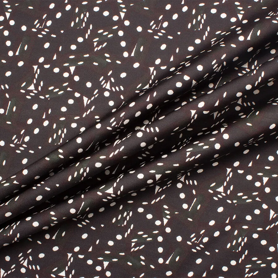 Black 'Dice' Printed Silk Twill