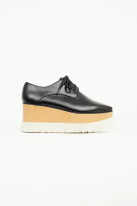 Black Faux Leather Elyse Platform Oxford