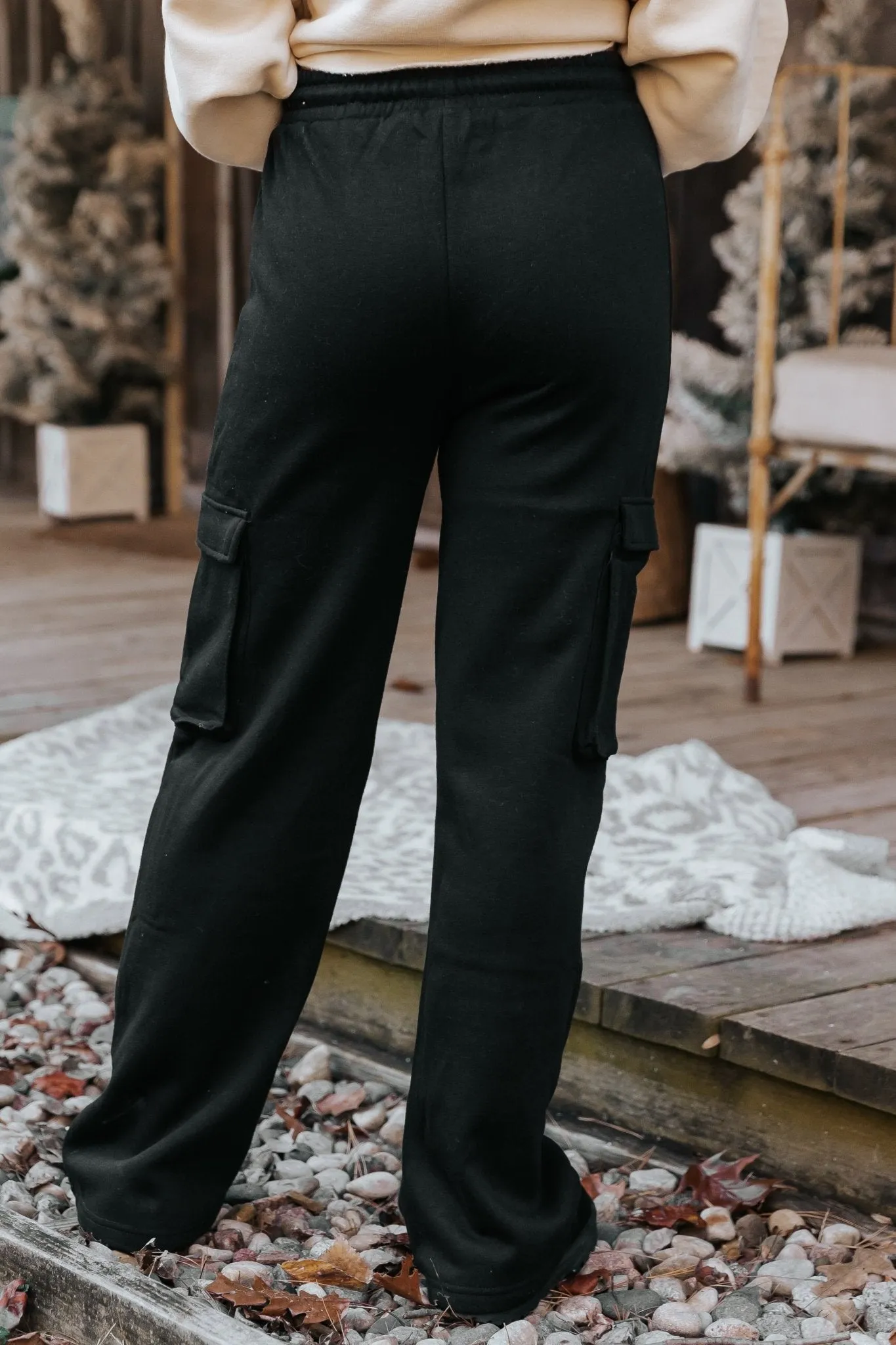 Black Fleece Cargo Pants