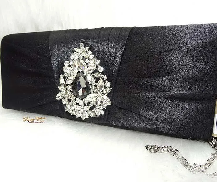 Black Gold Off white Simply Party Evening Clutch Purse