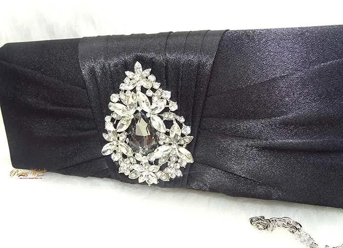 Black Gold Off white Simply Party Evening Clutch Purse