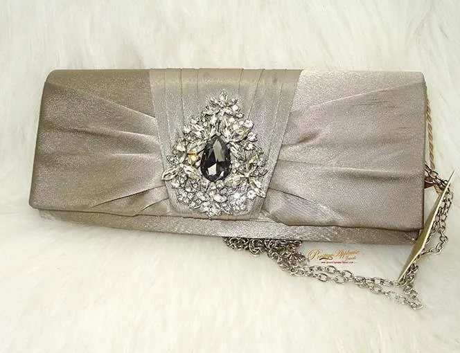 Black Gold Off white Simply Party Evening Clutch Purse