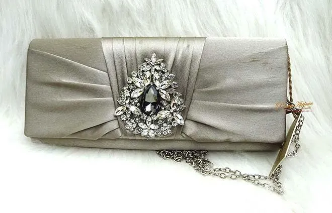 Black Gold Off white Simply Party Evening Clutch Purse