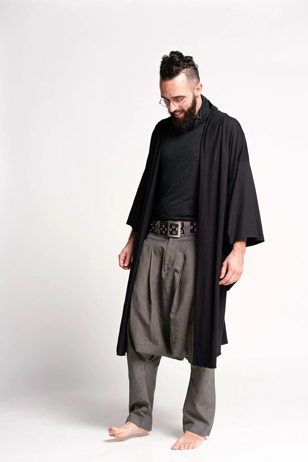 Black Haori Kimono Jacket for Men