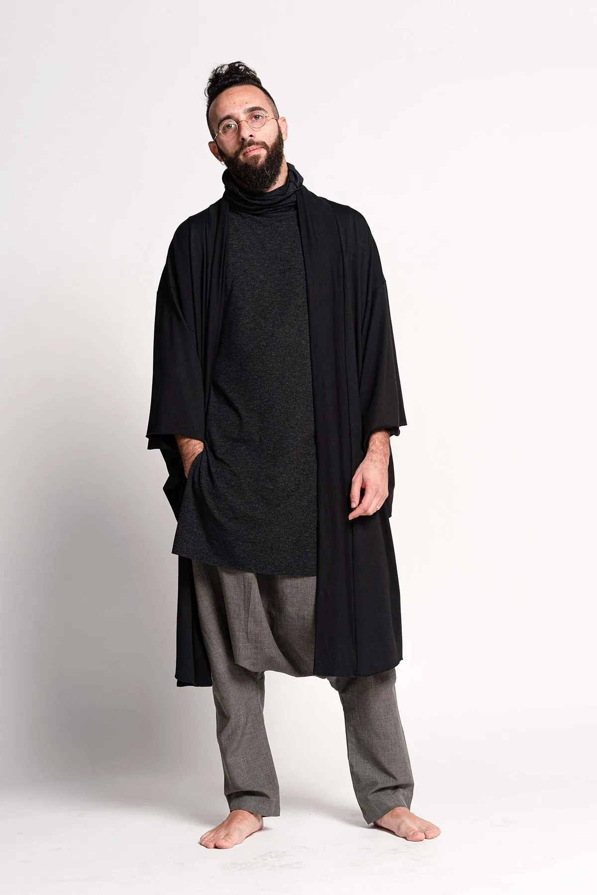 Black Haori Kimono Jacket for Men