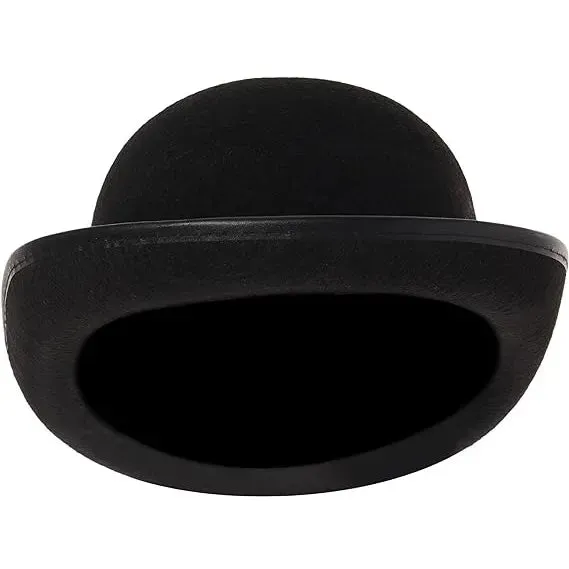 Black  Hat for Adults, Derby, Clown Bowler, Victorian Accessory