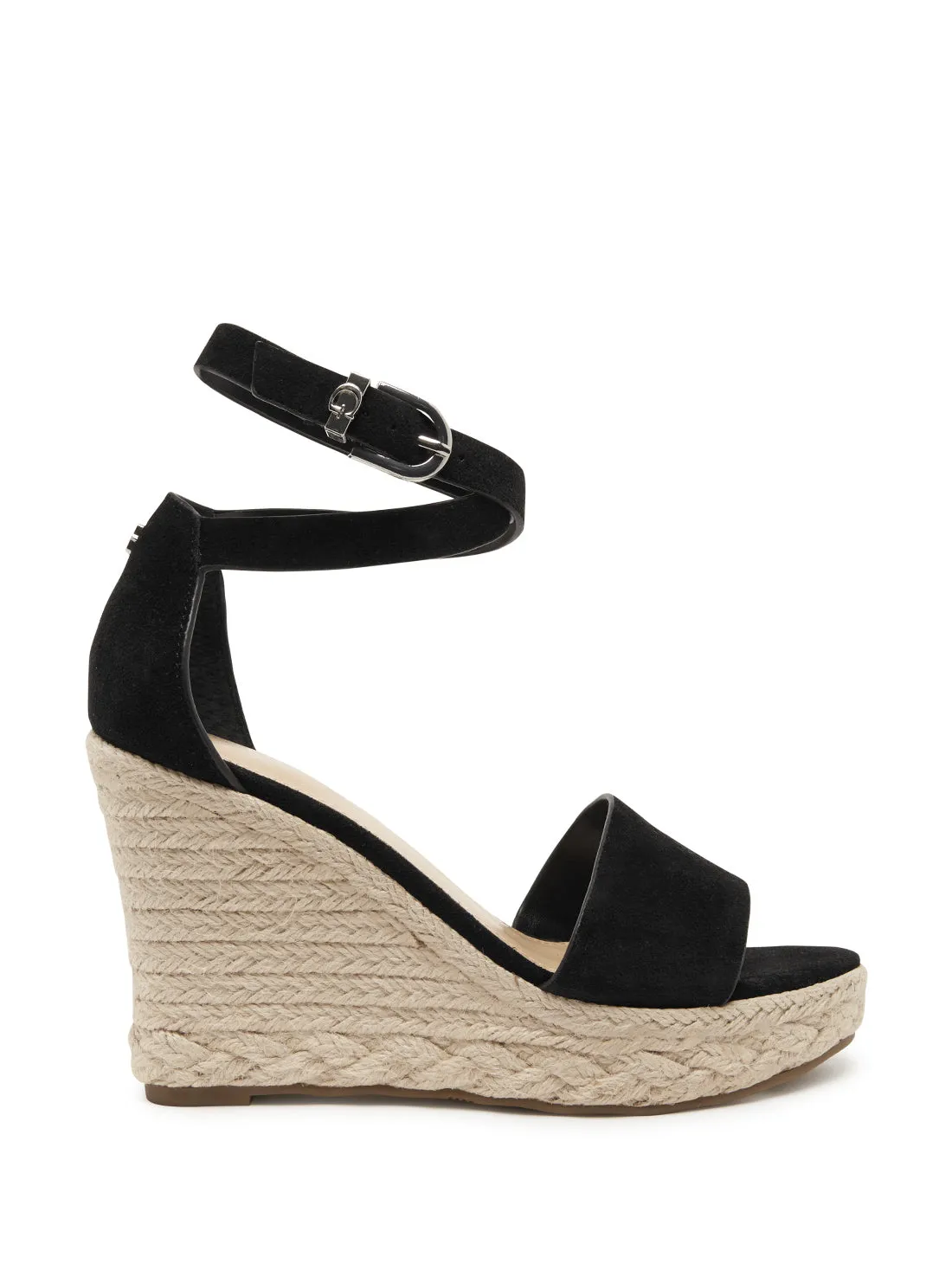 Black Hidy Suede Espadrille Wedges