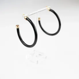 BLACK HOOP EARRINGS