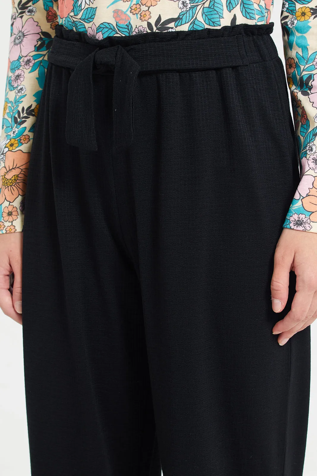 Black Jacquard Culottes