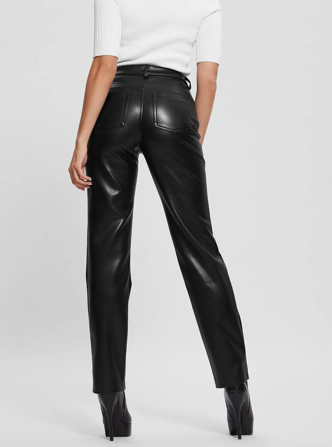 Black Kelly Faux Leather Pants