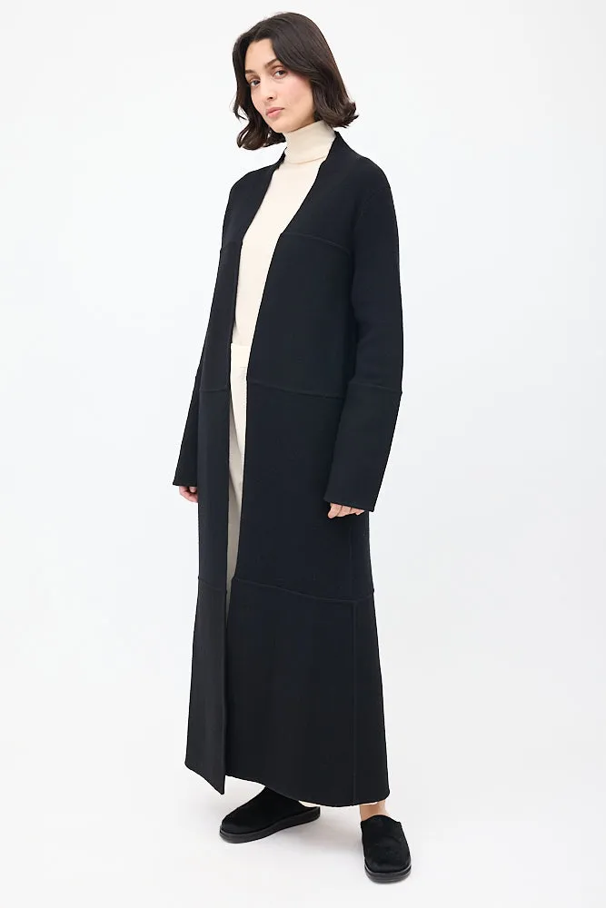 Black Knit & Woven Ariane Coat