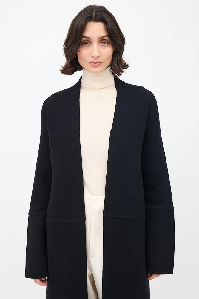 Black Knit & Woven Ariane Coat