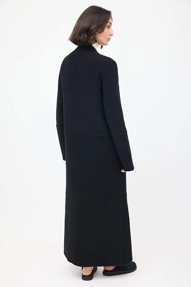 Black Knit & Woven Ariane Coat