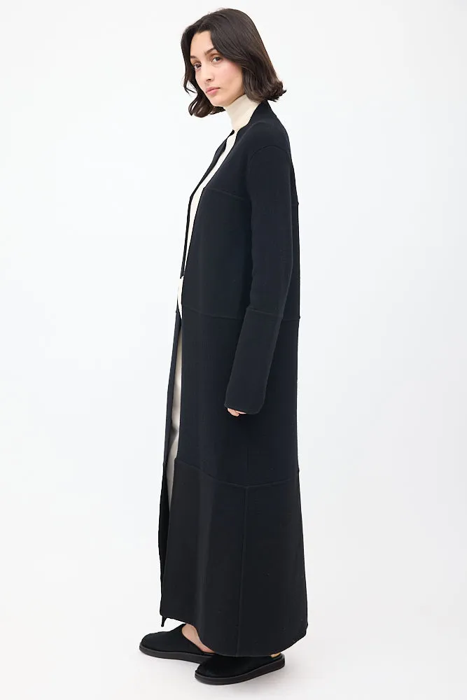 Black Knit & Woven Ariane Coat