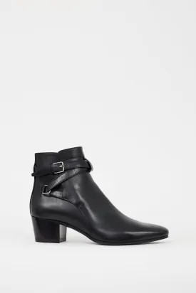 Black Leather Jodhpur Ankle Boot