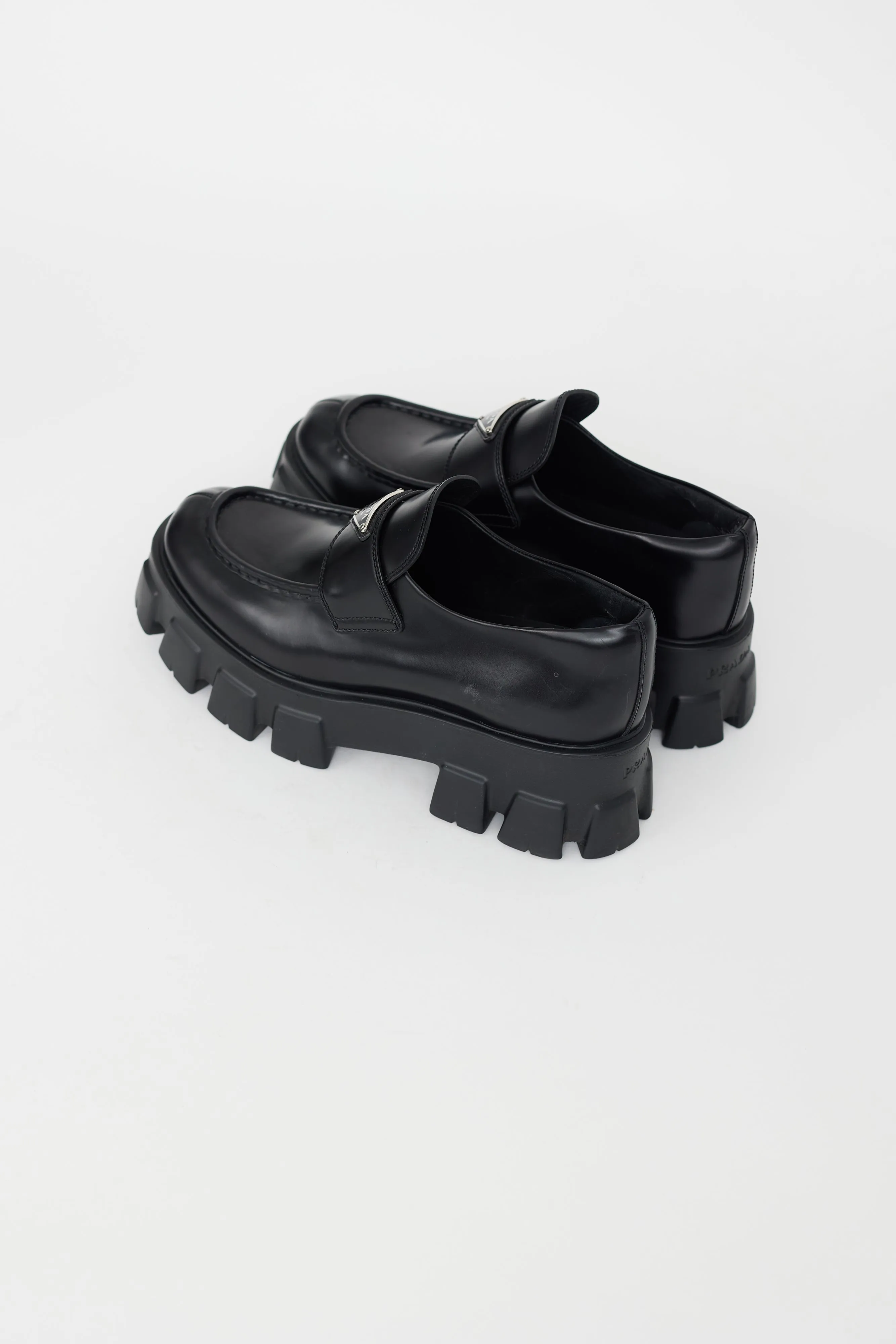 Black Leather Monolith Platform Loafer