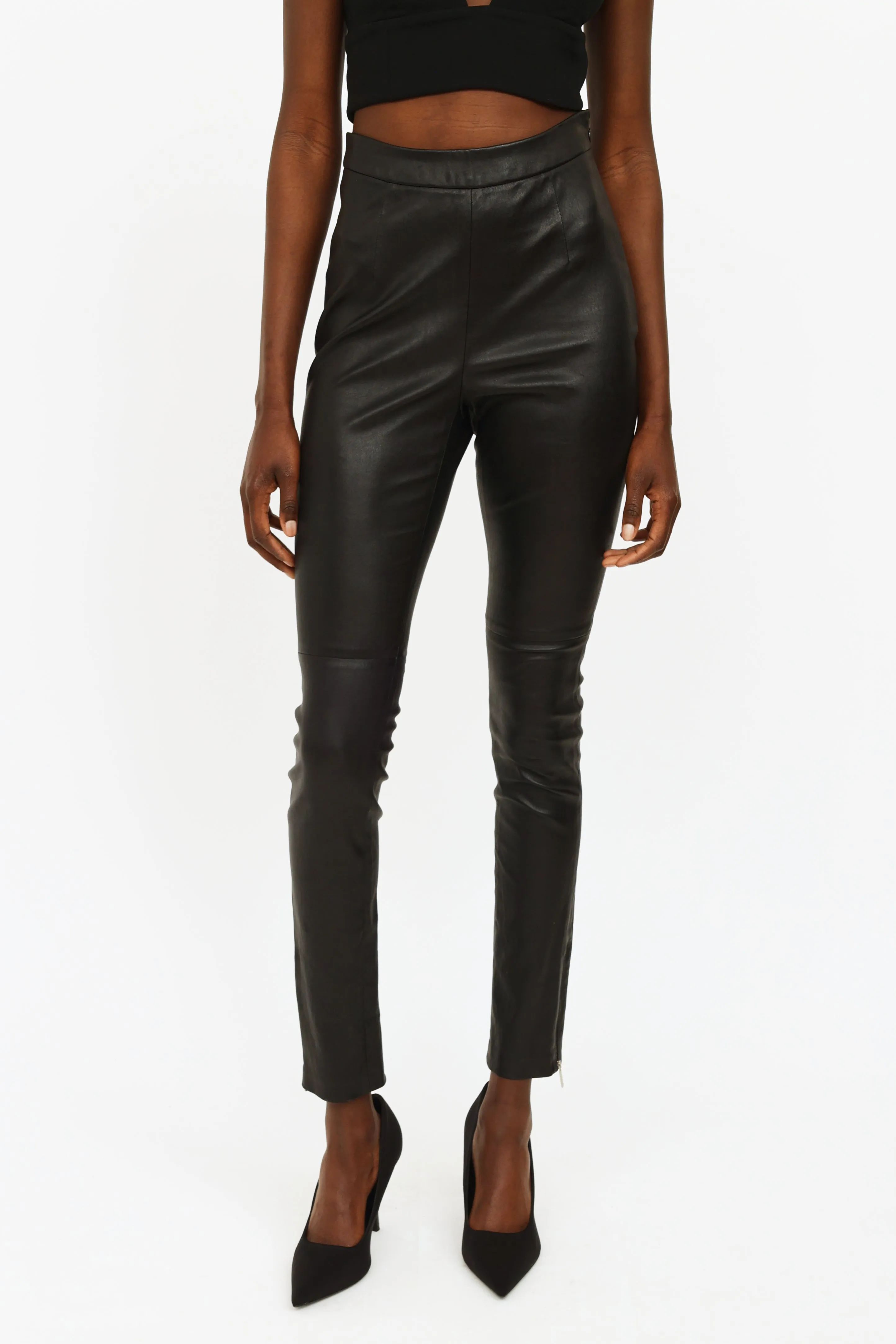 Black Leather Skinny Pants