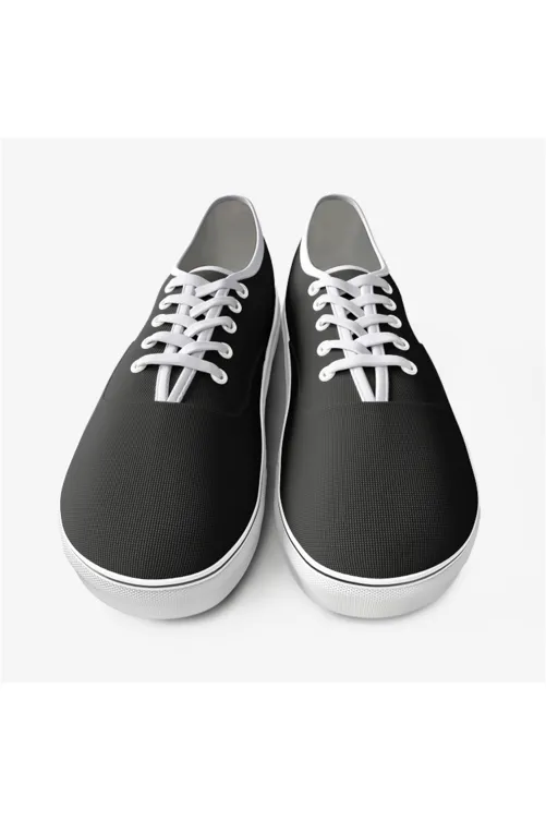 Black Low Cut Canvas Sneakers