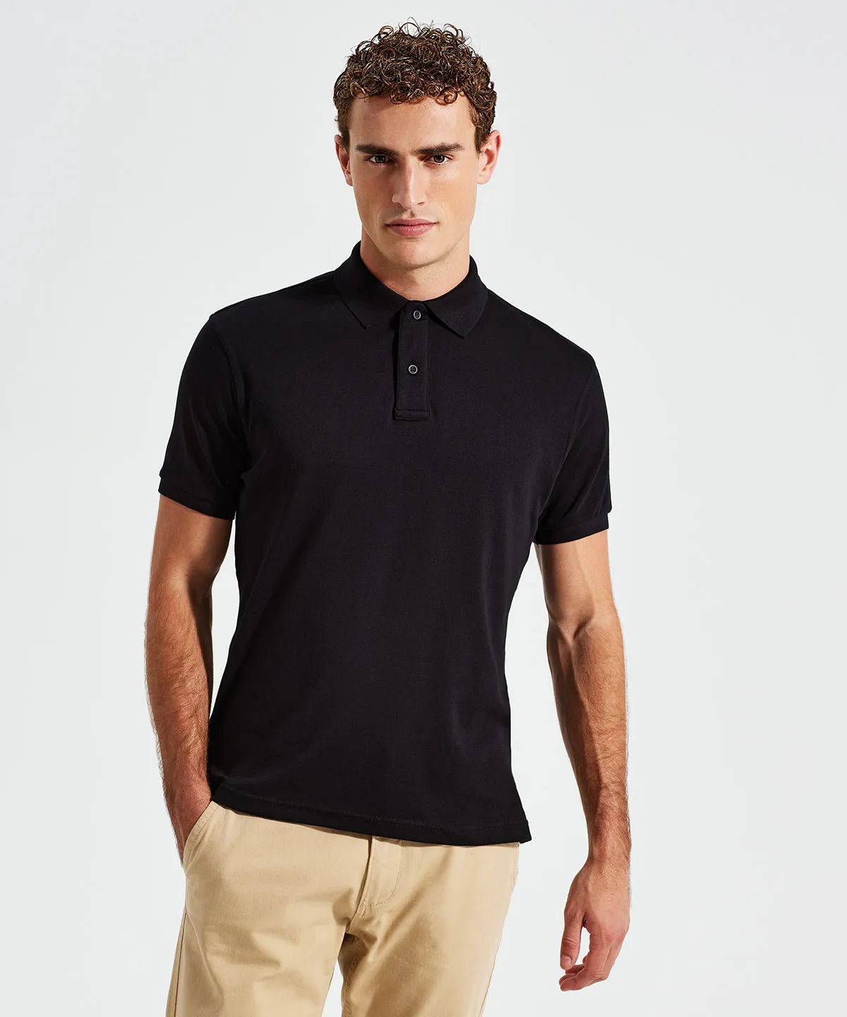 Black - Men's super smooth knit polo