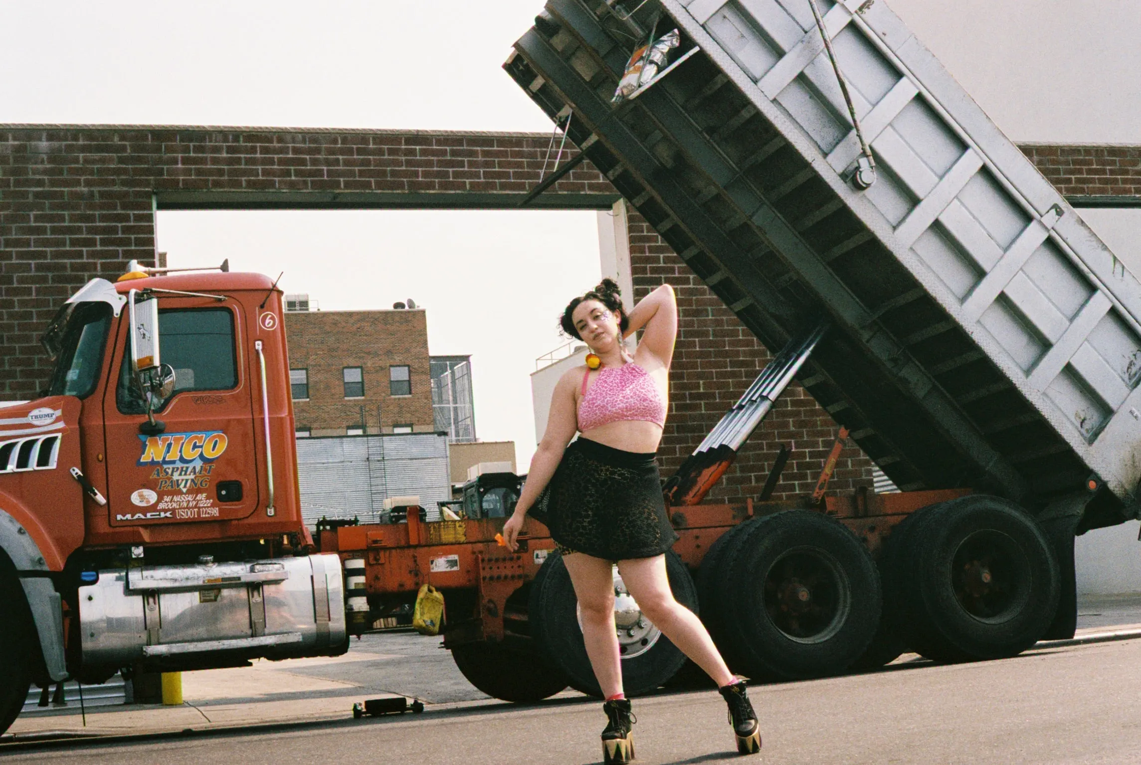 Black Mesh Skater Skirt