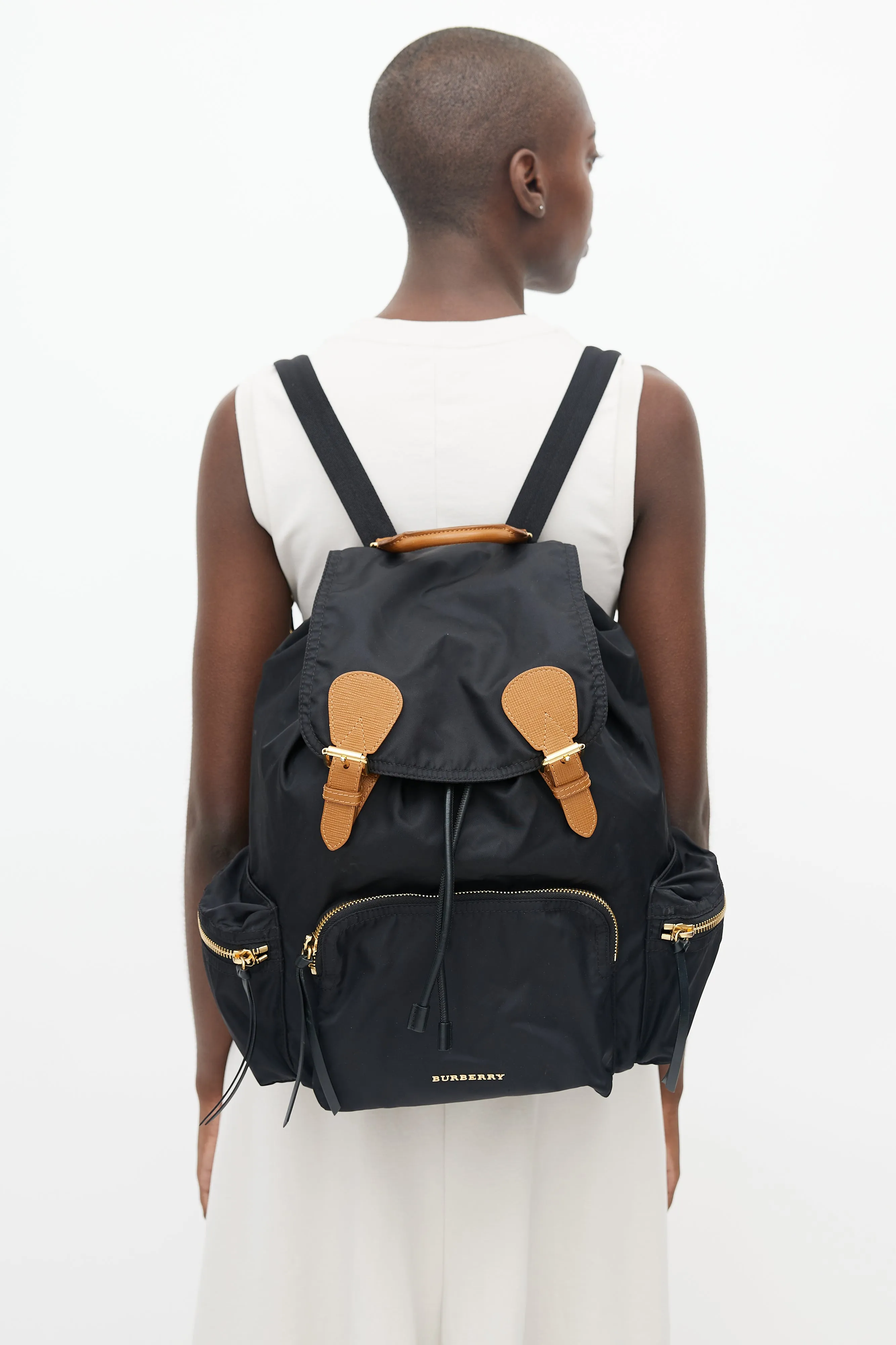 Black Nylon Rucksack Backpack