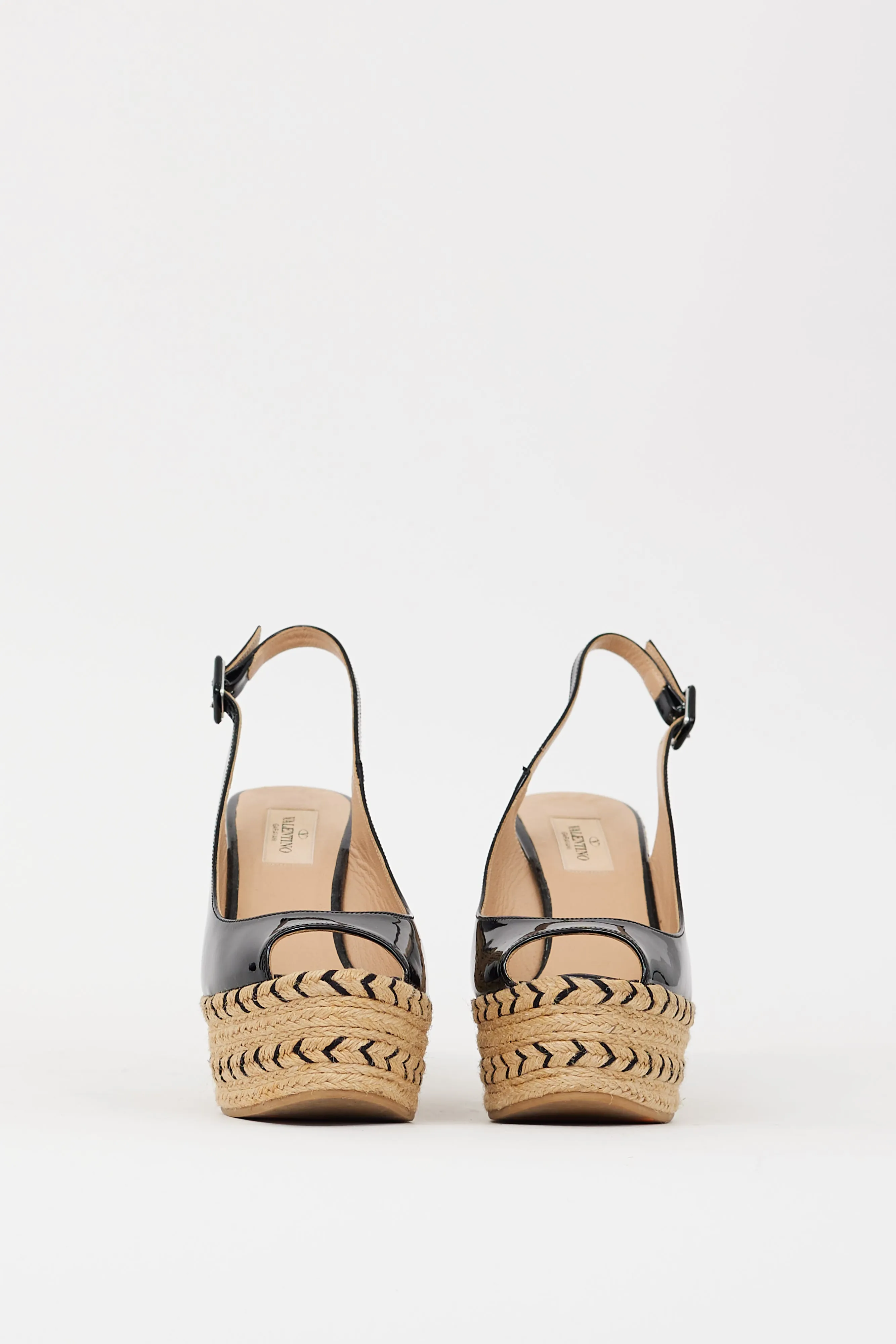 Black Patent & Espadrille St. Tropez Wedge