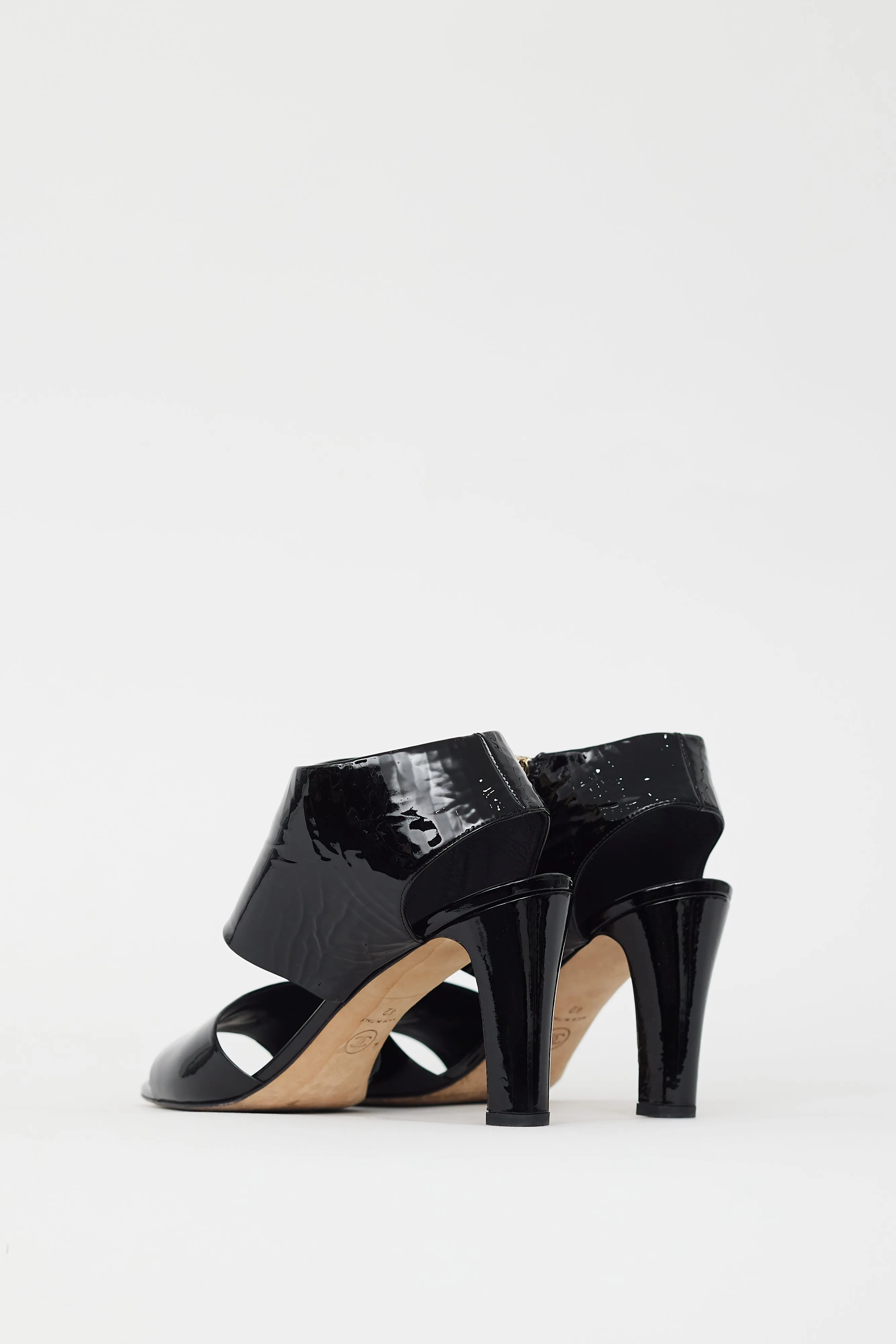 Black Patent CC Strap Heel