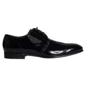 Black Patent Leather Derby Men Dress Shoes