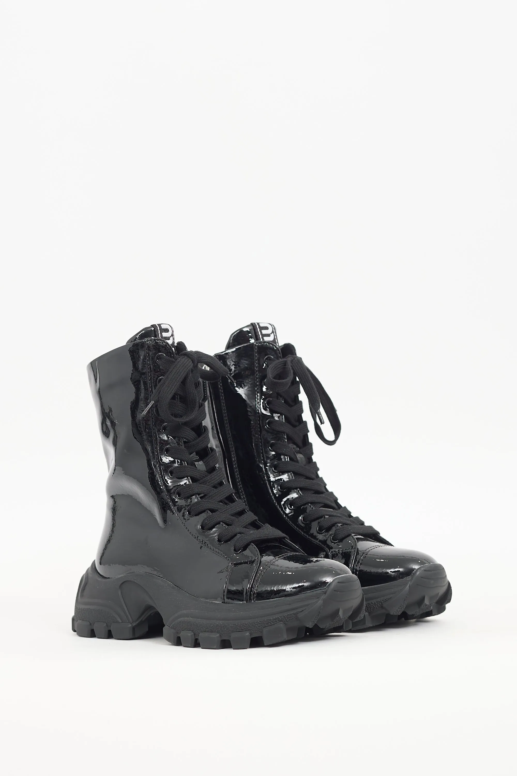 Black Patent Leather Platform Boot