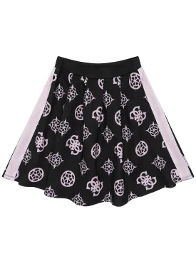 Black Pink Logo Scuba Midi Skirt (7-16)