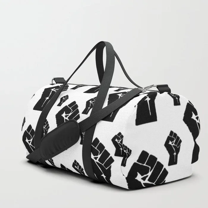 Black Power Fist Pattern Travel Duffle Bag