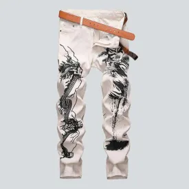 Black print sand men's jeans