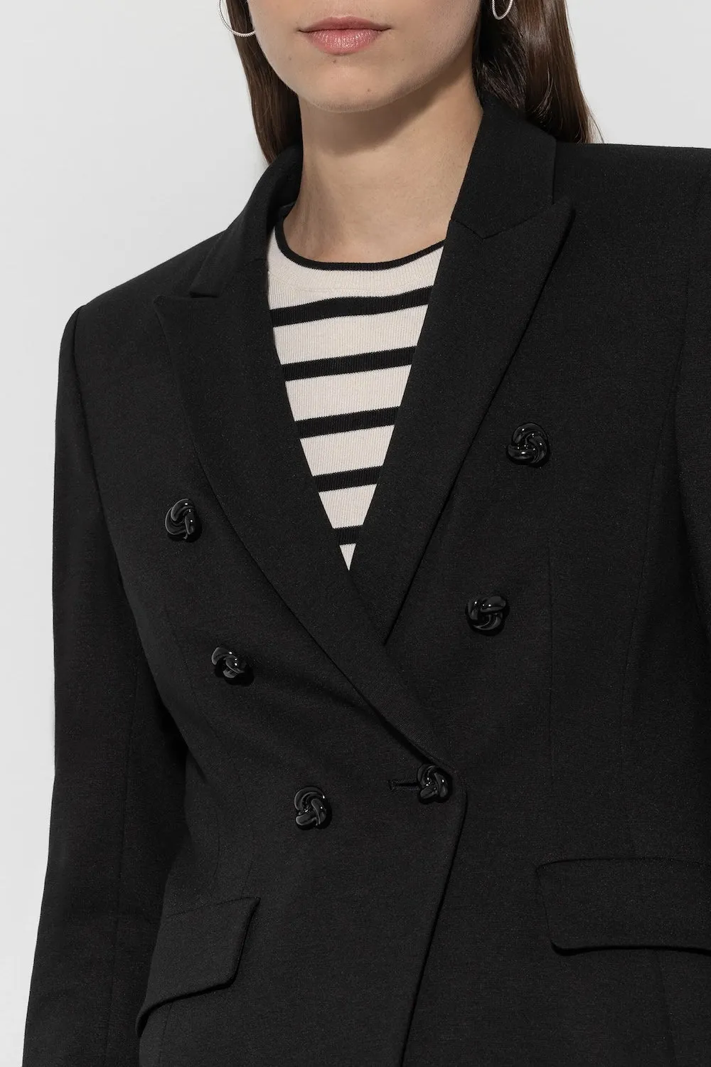 Black Punto Milano Double Breasted Blazer