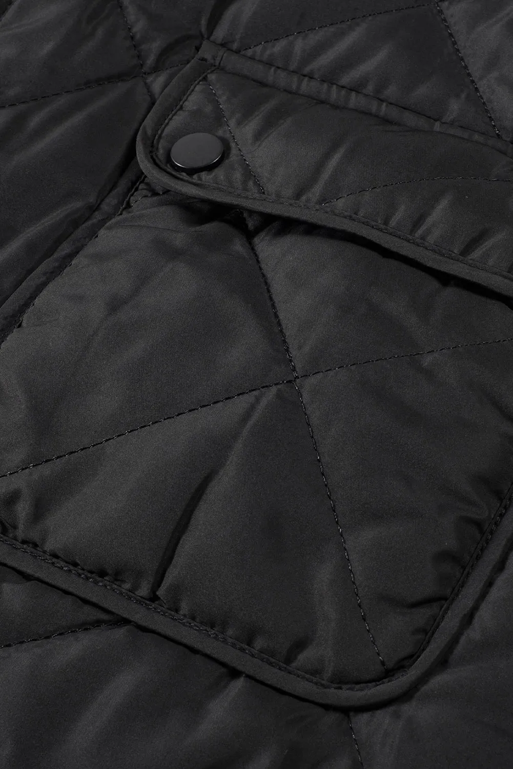 Black Quilted Vest with Sherpa Lining